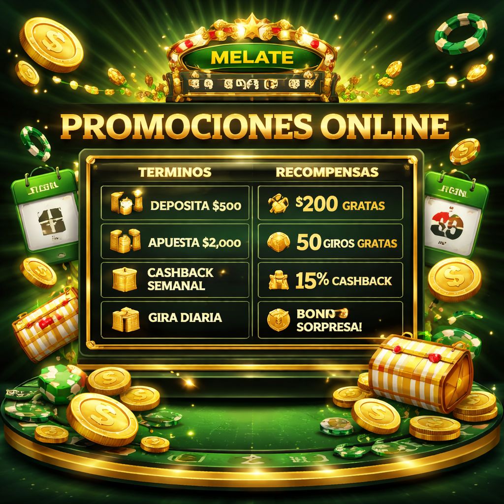 Promociones MELATE con términos claros de bonos