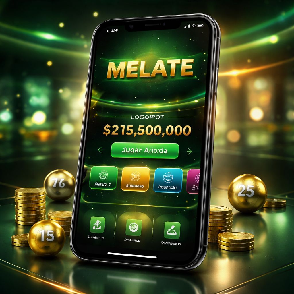 App de juegos móvil MELATE en un smartphone moderno en México