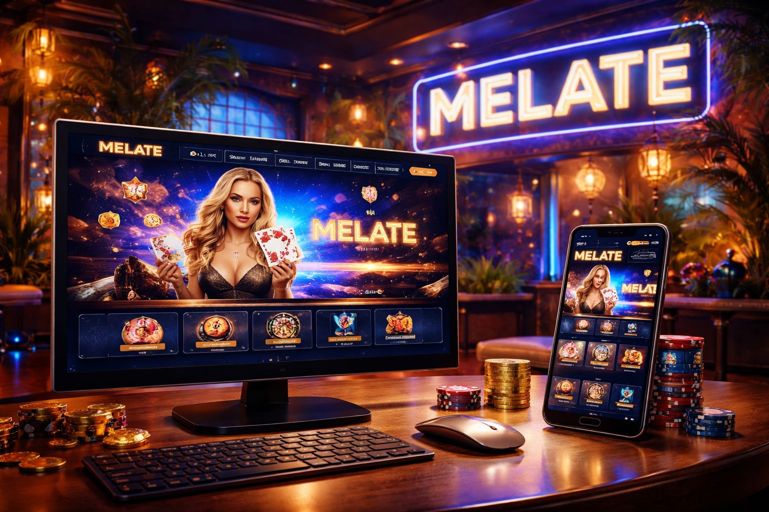 Página principal de MELATE Casino con juegos de casino y mesas en vivo para México